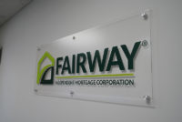 Capital Sign Solutions - Fairway Independent Mortgage - Acrylic on Standoff Interior Sign